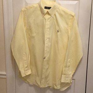 *EUC* Ralph Lauren yellow pinpoint Oxford button down shirt. Size 17 34/35.